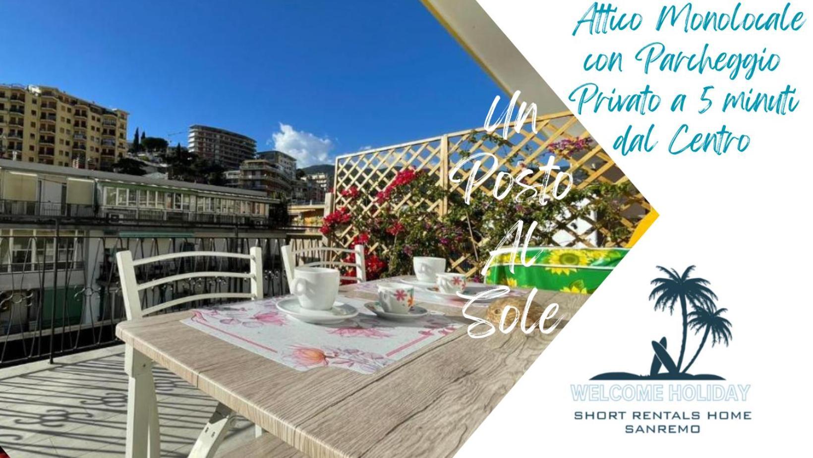 圣雷默Wh - Un Posto Al Sole - Attico Monolocale Con Parcheggio Gratuito - 5 Minuti Dal Centro - Wifi公寓 外观 照片